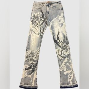 Cupid Rhinestone Stacked Jeans